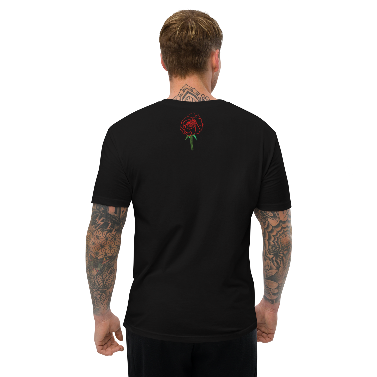 Men's Short Sleeve T-shirt ~ Rose, back (3 colours)