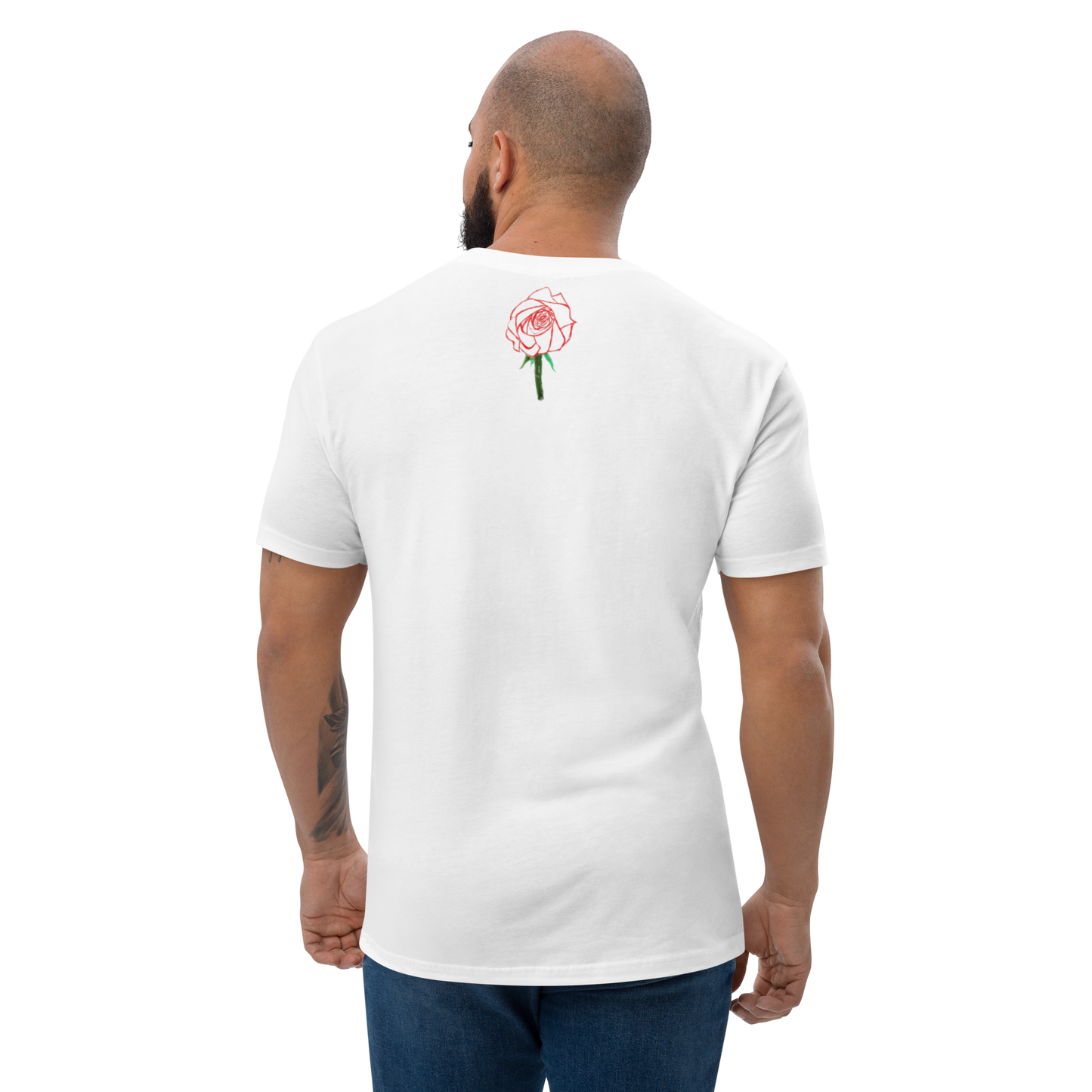 Men's Short Sleeve T-shirt ~ Rose, back (3 colours)