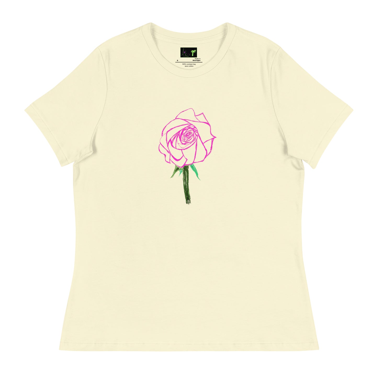 Women's Relaxed T-Shirt ~ Rose, front (4 colours)