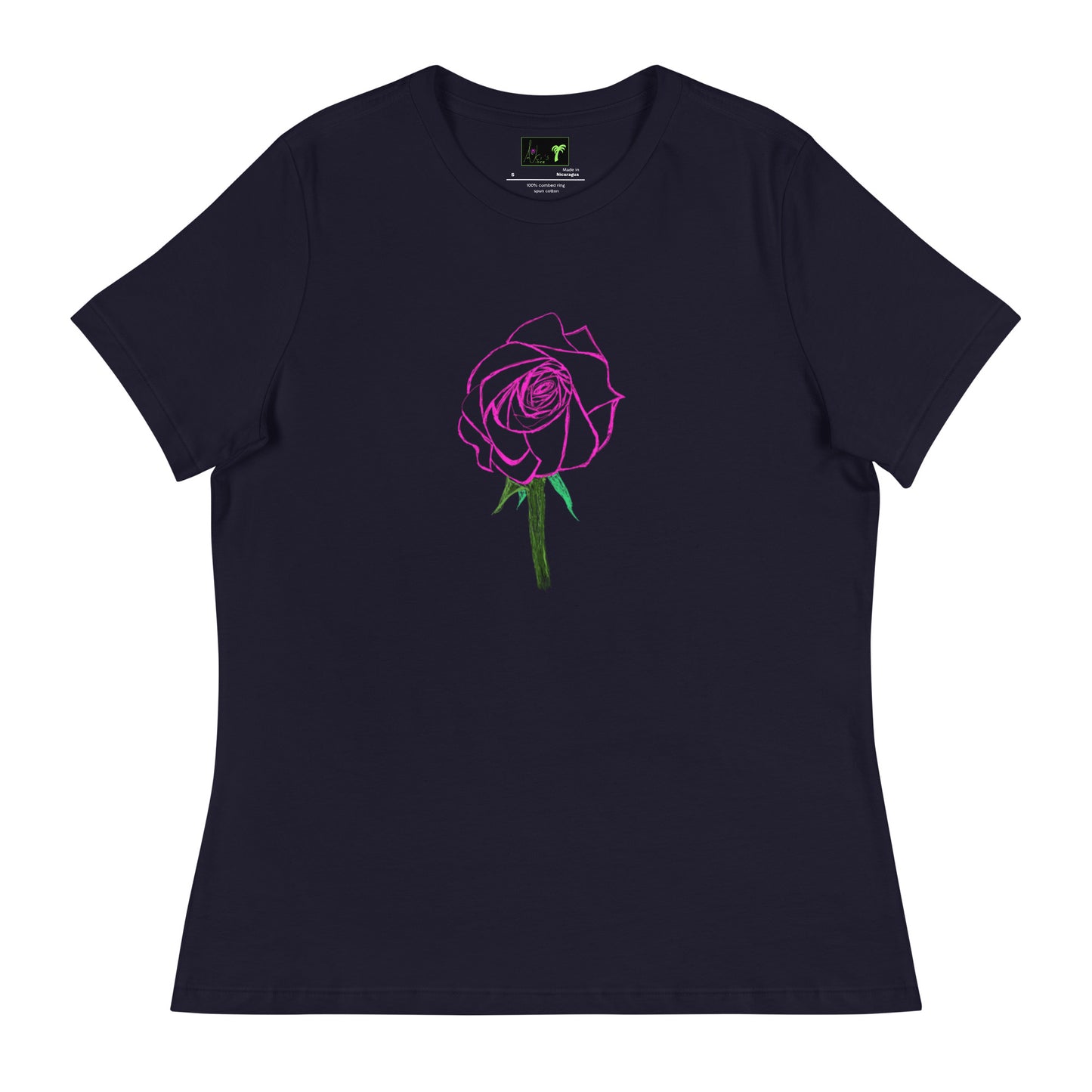 Women's Relaxed T-Shirt ~ Rose, front (4 colours)