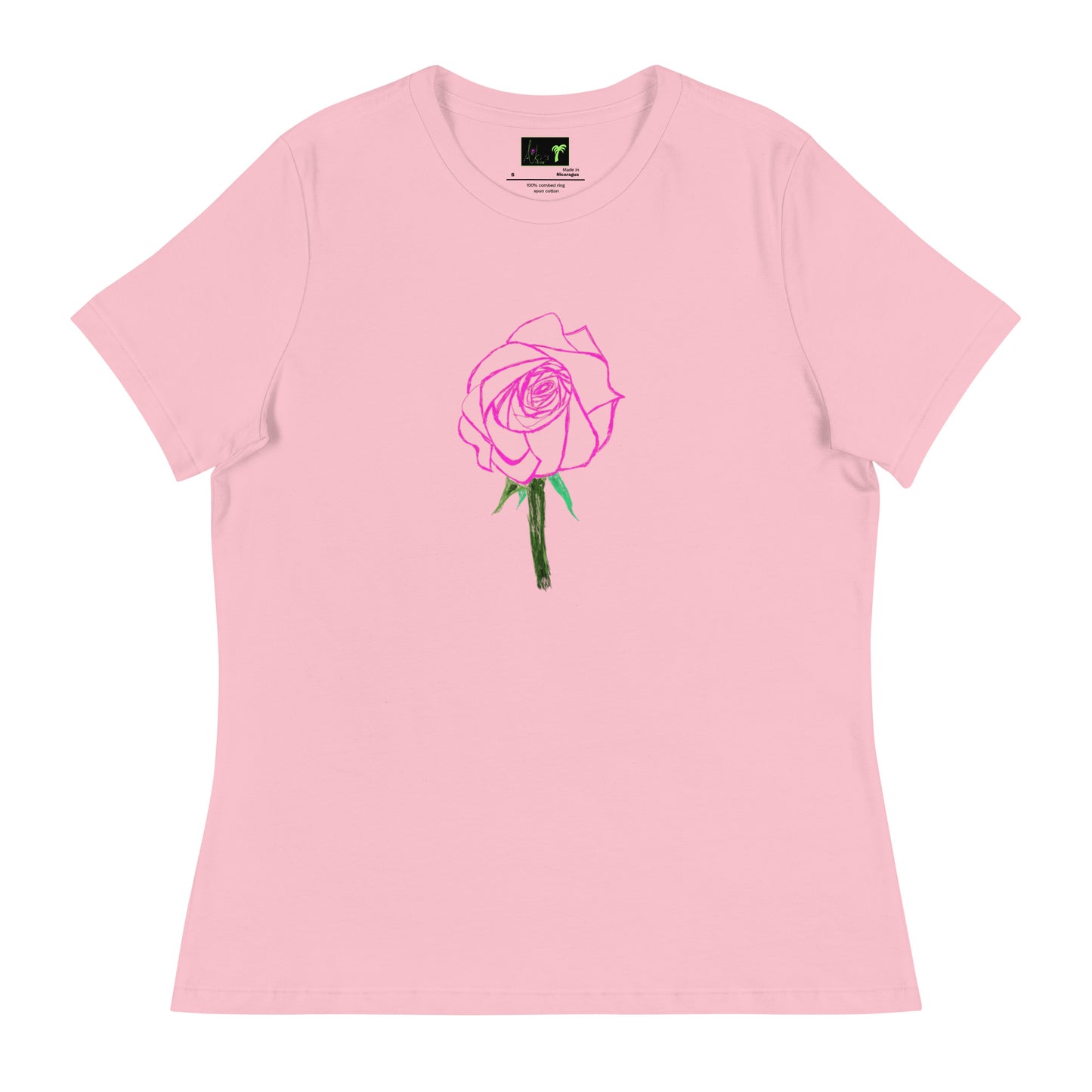 Women's Relaxed T-Shirt ~ Rose, front (4 colours)