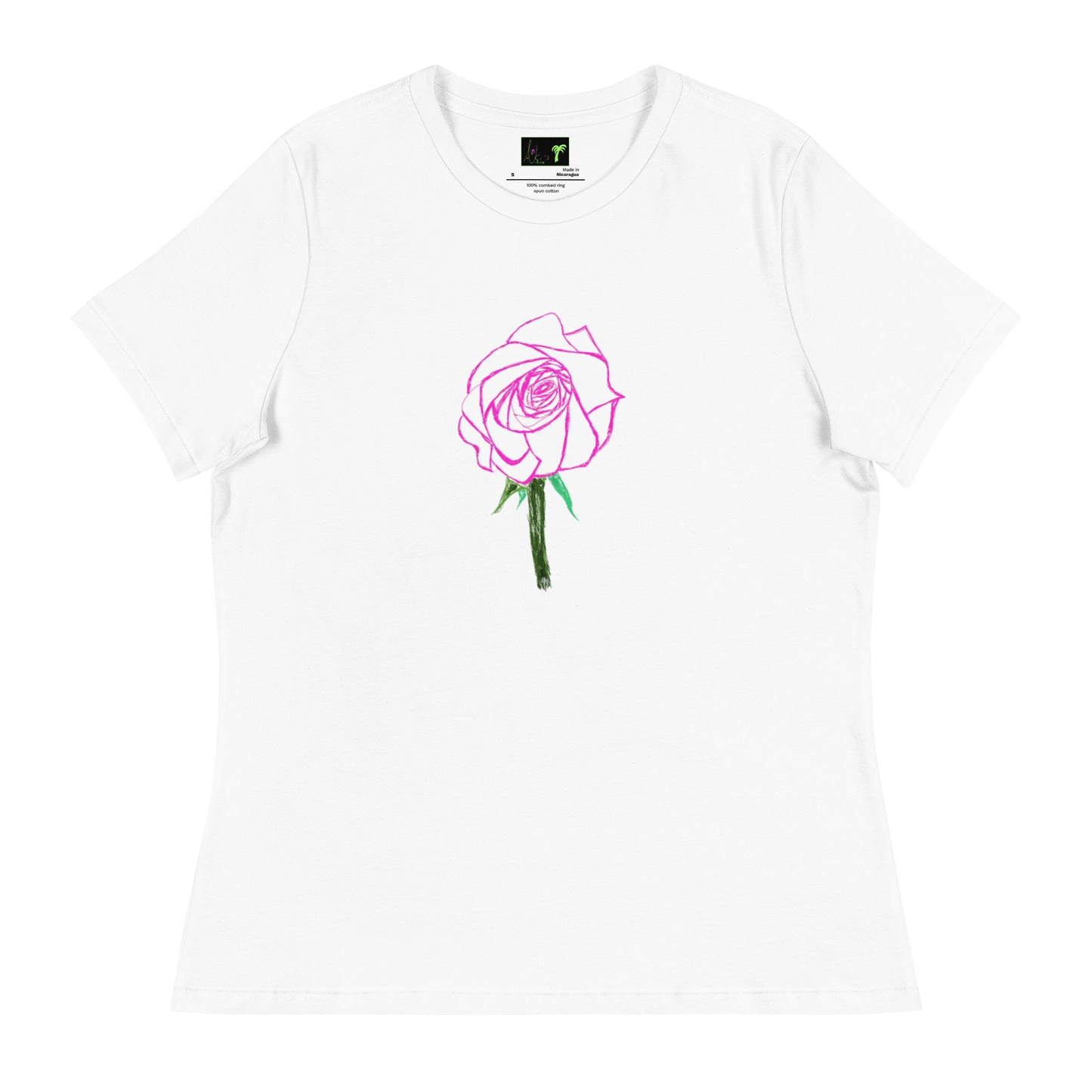 Women's Relaxed T-Shirt ~ Rose, front (4 colours)